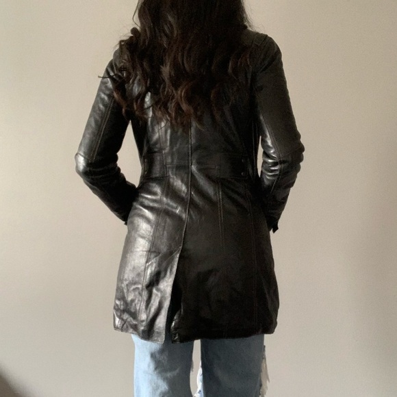 🌟HOST PICK🌟Danier Woman’s Genuine  Black Leather Jacket Full Zip Size 3XS - Picture 4 of 11